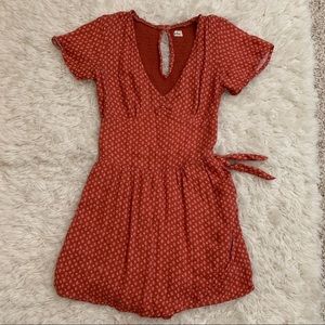 Hollister Printed Front Wrap Romper